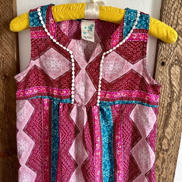 Lily Bleu Boutique Boho Sleeveless Mixed Media Tassel Girls 12 Dress - Picture 5 of 15